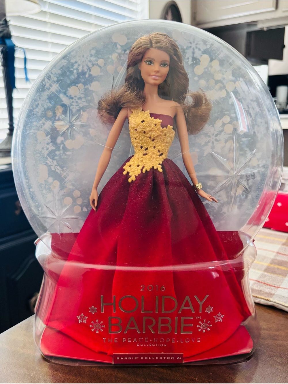 Barbie Holiday Doll in Red and Gold Gown 2016 Peace - Hope - Love Collection